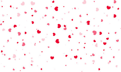 Fototapeta na wymiar Red Hearts Falling. Valentine’s day Background.