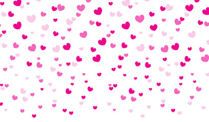 Fototapeta na wymiar Pink Hearts Falling. Valentine’s day Background.