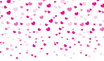 Pink Hearts Falling. Valentine’s day Background.