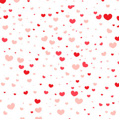 Red Hearts Falling. Valentine’s day Background.