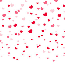 Red Hearts Falling. Valentine’s day Background.