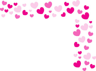 Pink Hearts Border. Valentine’s day Background.