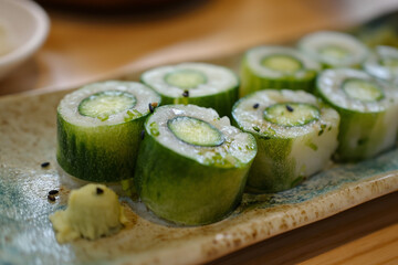 avocado and cucumber rolls