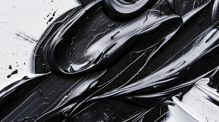 A close-up view of a black and white painting. This versatile image can be used for various artistic and creative projects