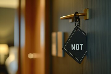 A sign hanging on a door that says "Do Not Enter". This image can be used to convey a message of restricted access or to indicate a private area