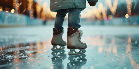 A person riding a skateboard on a wet surface. Perfect for sports and action-themed projects - obrazy, fototapety, plakaty