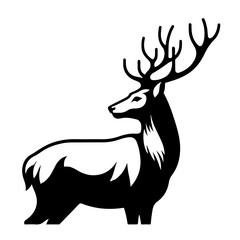 White tailed Deer Vector Logo Art