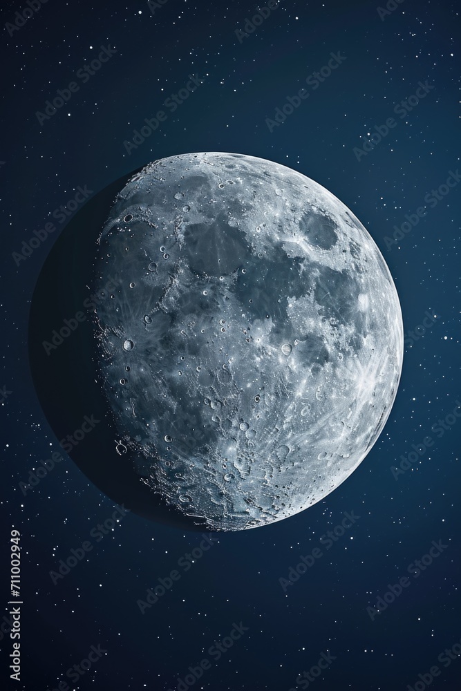Aufkleber a captivating image of a full moon shining brightly in the sky, surrounded by a beautiful backdrop o