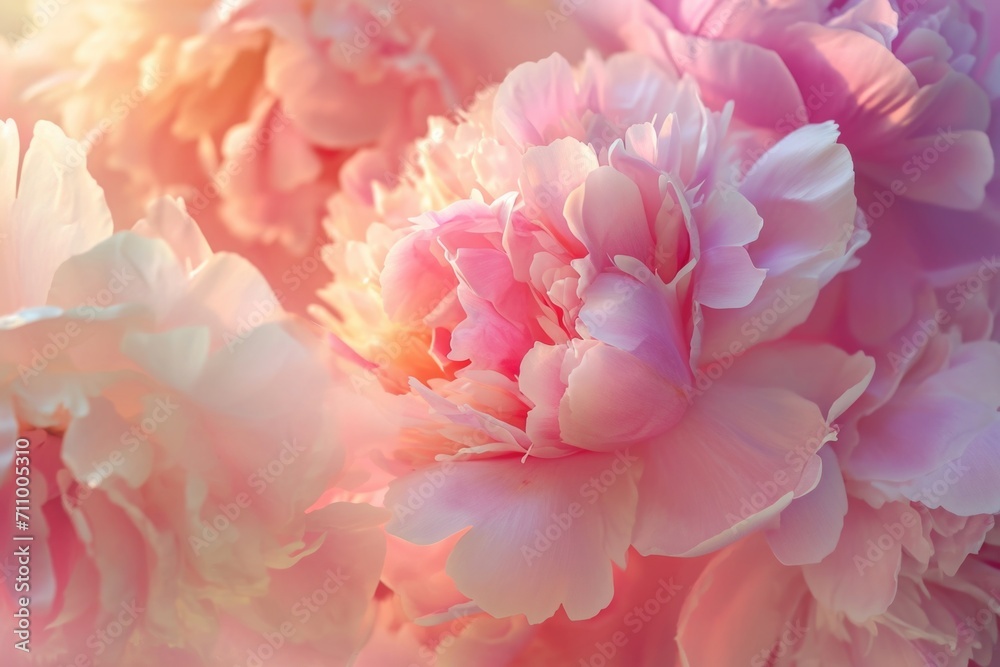 Poster A close-up view of a bunch of pink flowers. Perfect for adding a pop of color to any project or design