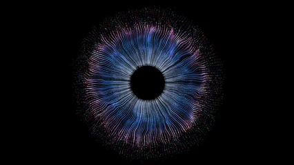 Fotobehang Abstract Eye Iris Abstract Concept Entertainment Artificial Intelligence Research Science Promotion Human Technology Industry with Business and Technology  Look  © Damnwell Media