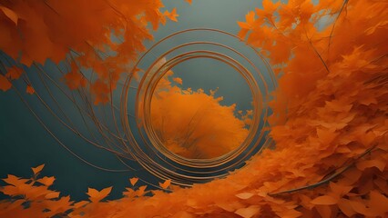 Abstract background texture of orange circles. AI Generated