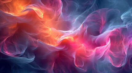 Fototapeta premium Abstract futuristic backdrop, color background with a light paint texture, forming a modern and futuristic pattern. Space, smoke, rainbow, wallpaper. Glowing particles