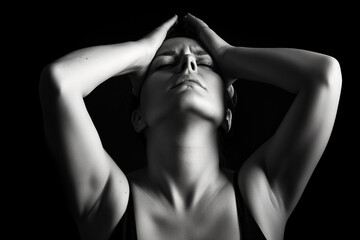 Strain and Stress - Monochrome Portrait of a Woman