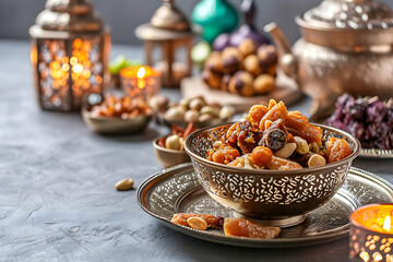 Fototapeta premium ramadan Kareem, Ramadan crescent moon, Eid Mubarak Islamic festival social media banner and Eid Mubarak Post Template, islam