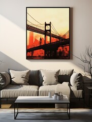 Famous Skylines and Bridges: Silhouetted Wall Art Masterpieces