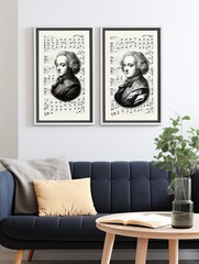 Melodic Wall Prints: Sheet Music from Famous Composers