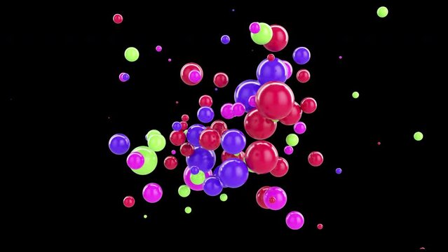 Bright colored bubbles on a transparent background