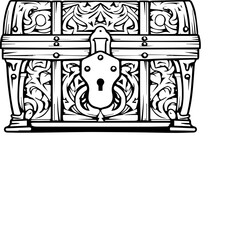 Fototapeta premium Black Treasure Chest Icon