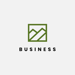 Fototapeta premium Vector mountain square monoline logo icon illustration 