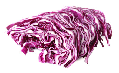 Obraz premium Pile of shredded red cabbage isolated on white