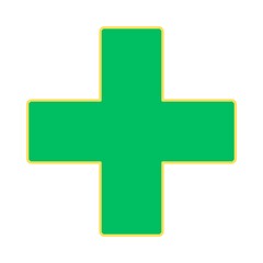 Fototapeta premium green cross on white