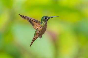 Fawn-breasted Brilliant Hummingbird in flight, 4K resolution, best Ecuador humminbirds