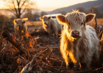 Highland Cattle in Golden Hour