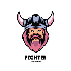 viking mascot logo design illustration