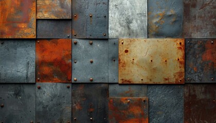 Highlight the raw and metallic textures of an industrial surface, adding an urban and industrial touch to design projects, generative AI.