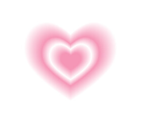 Blurry pink heart aura. Trendy y2k style. Vector illustration