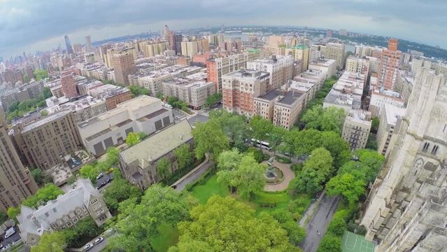 Cityscape with Peace Fountain and Manhattan Valley