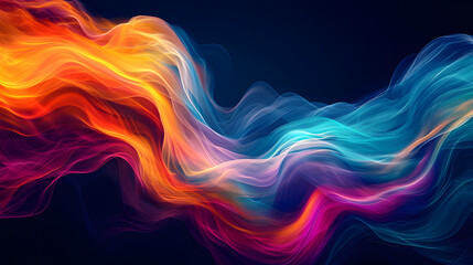 Fototapeta premium A vibrant explosion of hues illuminates the void, a mesmerizing display of abstract fractal art blending light and darkness into a stunning masterpiece