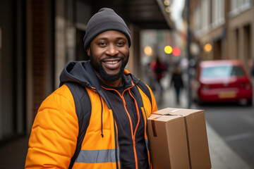 courier services, connecting people and businesses, seamless delivery, international shipping advanced tracking systems and commitment prompt service, parcels reach the addressee quickly and reliably. - obrazy, fototapety, plakaty