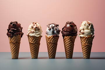 ice cream chocolate cones