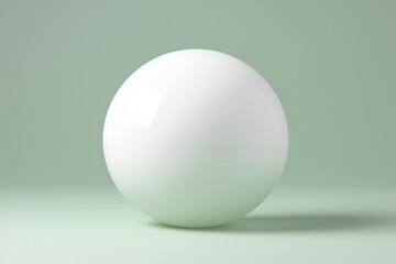 White sphere, ball, orb on green background