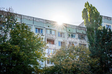 view of  buildings from soviet era in chisinau