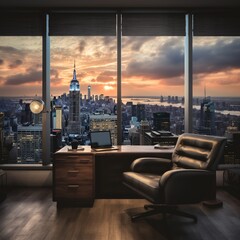 Fototapeta na wymiar New York City Office with a View