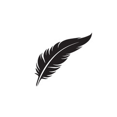 Feather in cartoon, doodle style . Image for t shirt. Isolated 2d vector illustration in logo, icon, sketch style, Eps 10, black and white. AI Generative