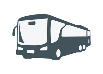 Passenger bus silhouette. Simple flat illustration in perspective view.
