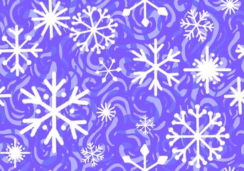 Christmas ice scribble seamless snowflakes pattern for wrapping paper and fabrics and linens and kids clothes print