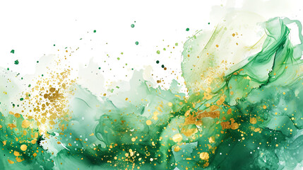 A visually captivating clip art piece presents ink watercolor in pastel light green hues, accentua