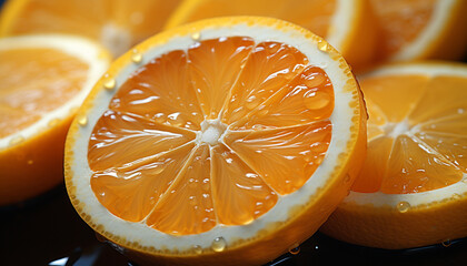 Freshness and vitality in a juicy, ripe, organic citrus fruit generated by AI