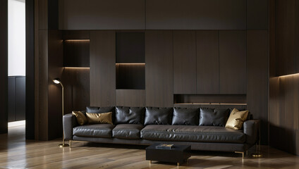 Dark contemporary living room