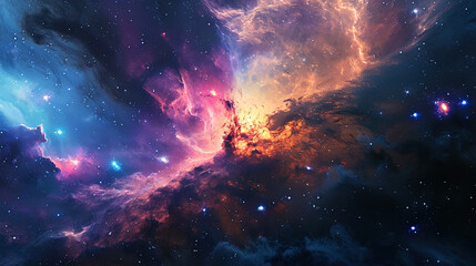 Obraz premium Meditative serenity unfolds against a cosmic canvas embellished with stars and the ethereal glow o