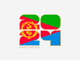 Abstract numbers 2024 with flag of Eritrea.