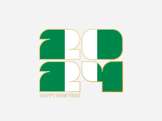Abstract numbers 2024 with flag of Nigeria.