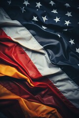 Obraz premium The American and German flags are blended together,