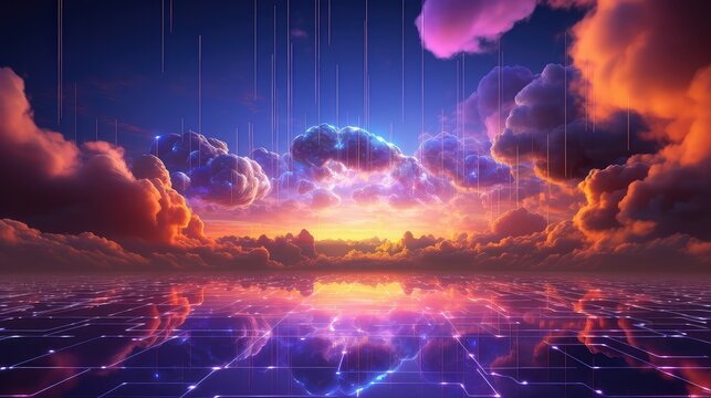 infrastructure cloud tech background illustration scalability networking, data software, platform services infrastructure cloud tech background