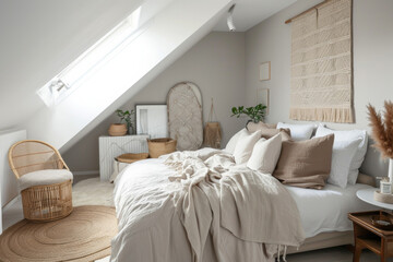 Bedroom With Bed and Chair, Simple Comfort and Functionality