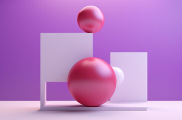 Pink and White Object on Purple Background - Vibrant and Contrasting Colors